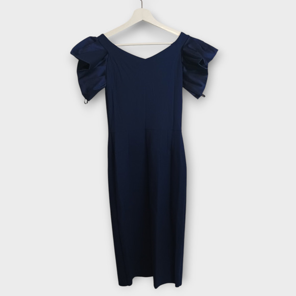 Chiara Boni La Petite Robe Womens 42 (US 6) Blue Off Shoulder Eunice Dress - Picture 2 of 8